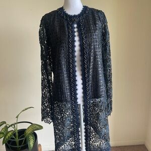 Elie Tahari  Lace Open Cardigan